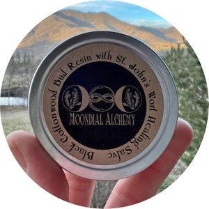 Black Cottonwood Bud Resin Salve / Balm with St. John’s Wort Poplar (Populus balsamifera spp. trichocarpa)