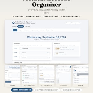 Medical Binder App, Digital Health Records Organizer, Medication Tracker, Family Medical Planner, Works Offline