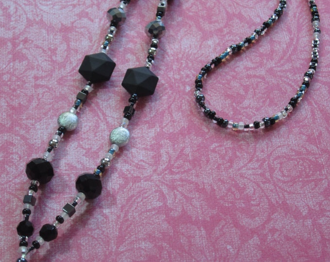 Black Beauty ID Badge Necklace ID Badge Holder Crystal Lanyard Etsy