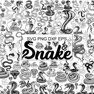 Schlangen-SVG-Bundle, Python-Anaconda-Cliparts, Reptilien-Vektorgrafiken (572 Dateien)
