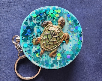 Turtle Pill Box Keychain, pill case