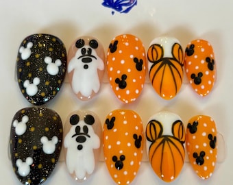 Halloween Mickey Mouse Press On Nail Set (Reusable)