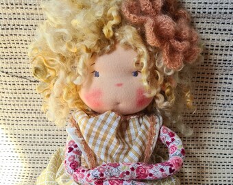 Reserved for Sylvie a Waldorf doll inspired toddler girl with blind curls