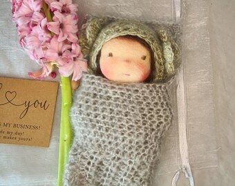 Little Waldor doll handmade pocket with a slipping bag.