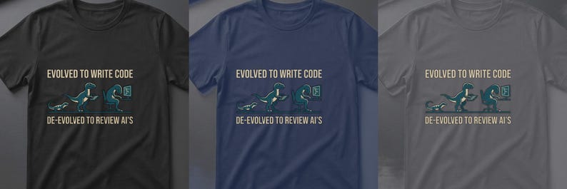 Evolved To Code Devolved To Review Ai Shirt, Funny Programmer Gift, Developer Unisex Tee image 3