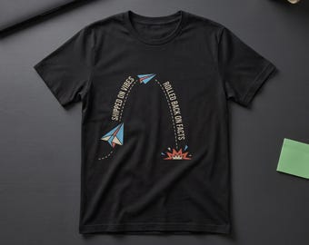 Shipped On Vibes Rolled Back On Facts, Funny Developer Gift, Vibe Coder Unisex Tee