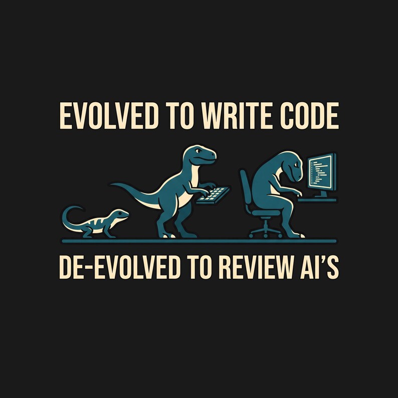 Evolved To Code Devolved To Review Ai Shirt, Funny Programmer Gift, Developer Unisex Tee image 2