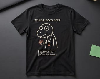 Extinct But Still On Call Shirt, Funny Senior Developer Gift, Programmer Unisex Tee
