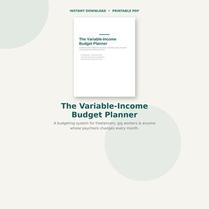 Printbare budgetplanner | Budgetplanner voor onregelmatig inkomen (pdf) | Tracker voor variabel inkomen voor freelancers
