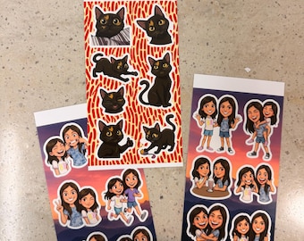 Custom Photo Sticker Sheets 3 Pack | Waterproof Laminated Kiss Cut (4x7)