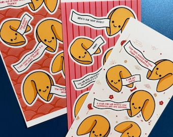 Sassy Fortune Cookie Sticker Sheets | Waterproof Vinyl Planner Gift (3 Pack)
