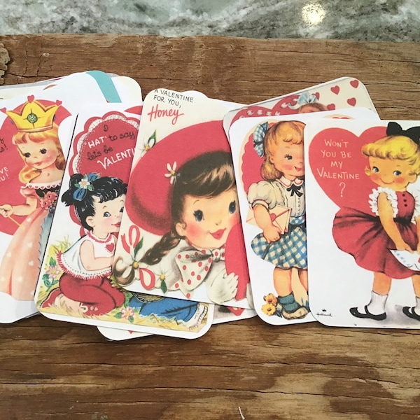 Vintage inspired retro valentines cut outs die cuts planner cards