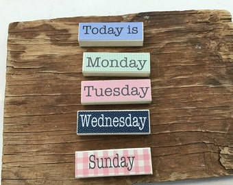 Days of the week tier tray blocks