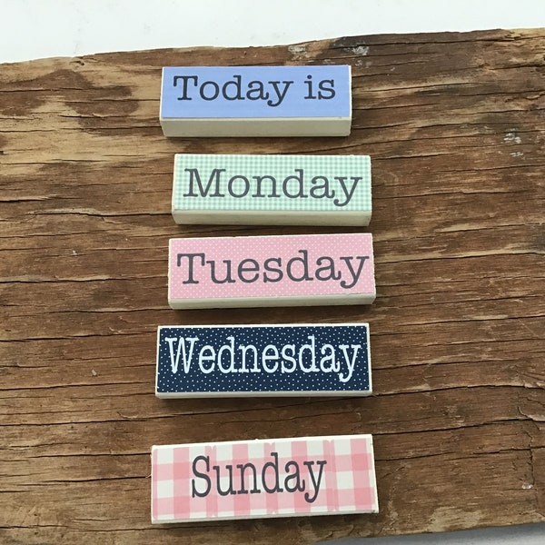 Days of the week tier tray blocks