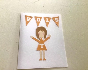 Lindas tarjetas de felicitación en blanco con sobre de la Universidad Vols de Tennessee