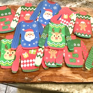 Ugly Christmas sweater gift tags die cuts