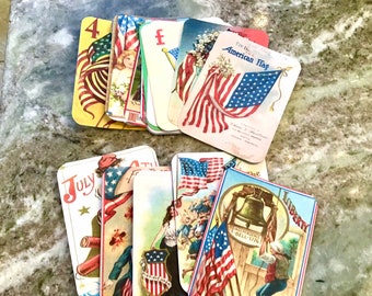 Fourth of July patriotic retro vintage look planner cards die cuts