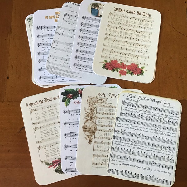 Christmas sheet music planner cards tags