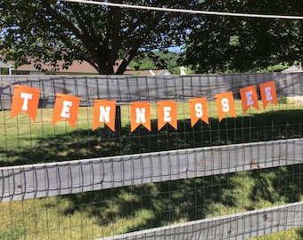 University of Tennessee orange and white banner garland party decor. Officially licensed