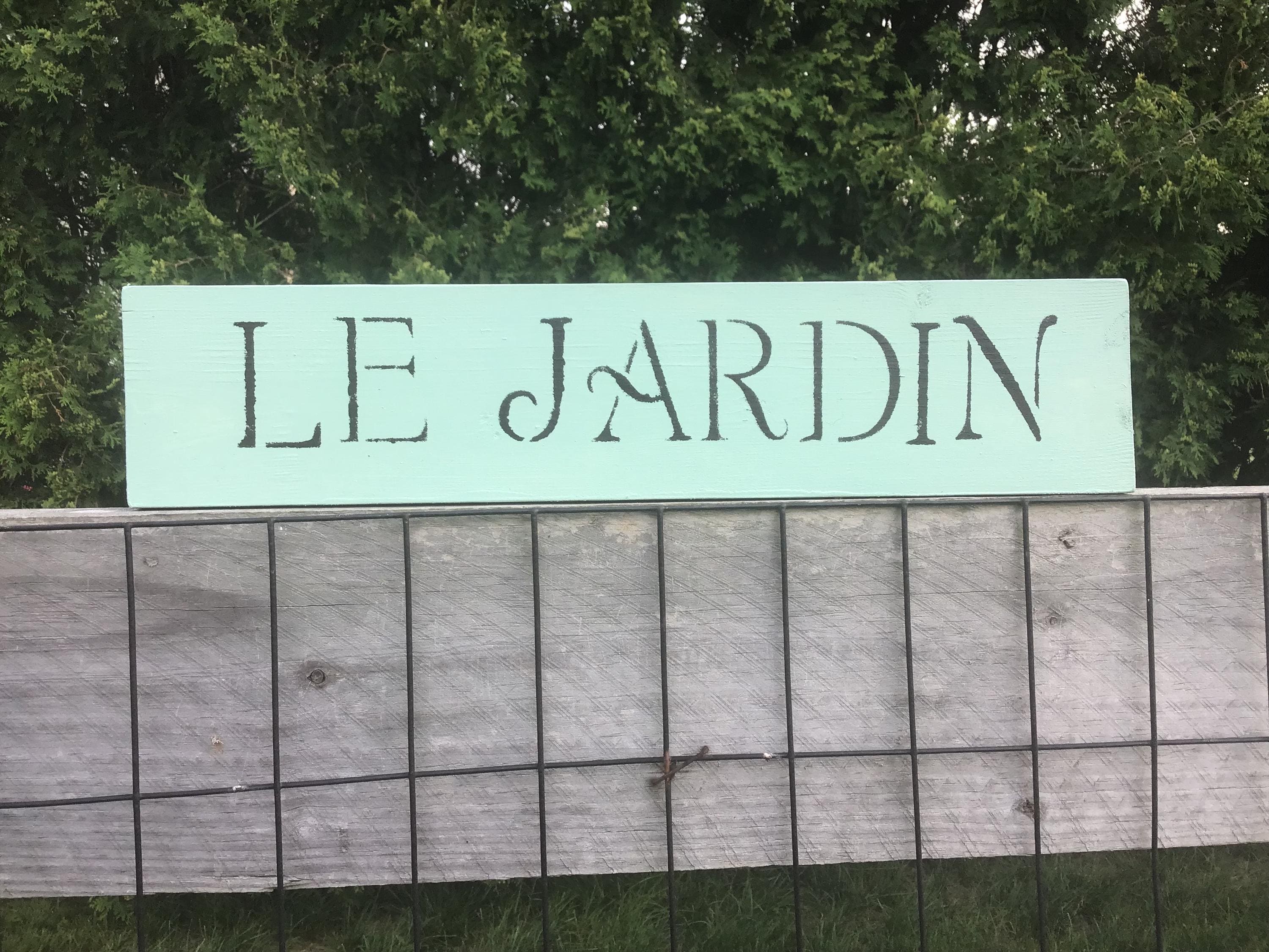 Rustic Le Jardin Garden Sign - Etsy