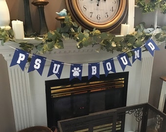 PSU Bound Penn State banner. Solid blue or gingham plaid. Officially licensed