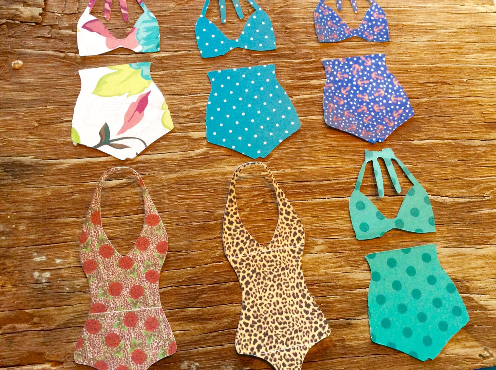 Bathing Suit Paper Cut Outs Punch Outs Die Cuts Etsy