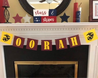 Banner de guirnalda Oorah Marines Aficionado oficial del USMC: Número de licencia 576-24