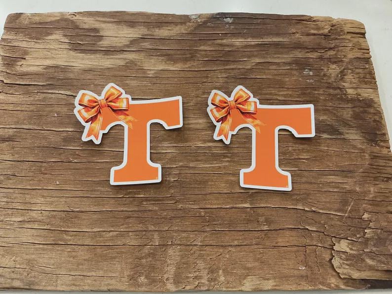 University of Tennessee orange and white gingham banner garland party decor. Officially licensed image 5