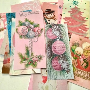 Pink Vintage inspired Christmas cards prints Pinkmas