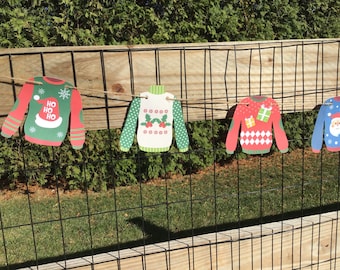 Ugly Christmas sweater garland banner