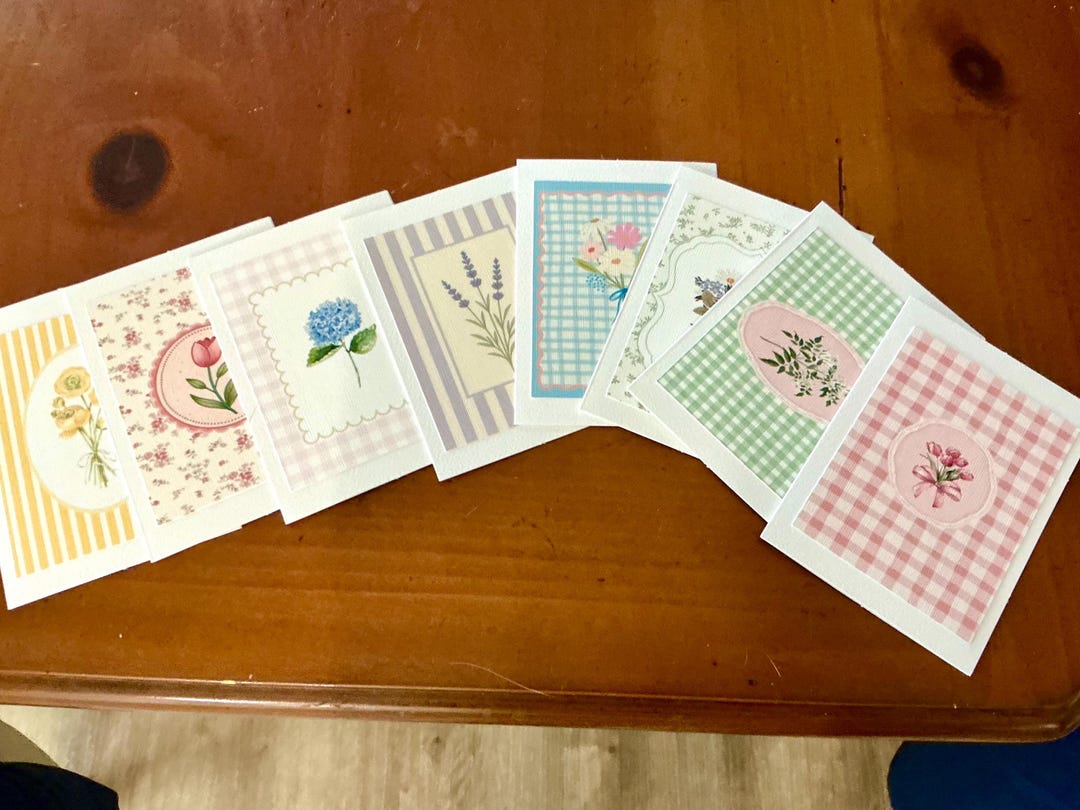 Floral Cottage Core Blank Linen Note Cards With Envelopes - Etsy