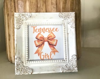 Mini small tiny framed Tennessee Girl print  tier tray, mantle, shelf