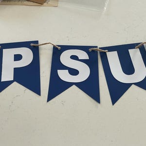 PSU graduation banner garland.  Solid blue or gingham/plaid . Officially licensed