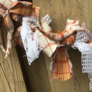 Fall colors plaid flannel and lace garland