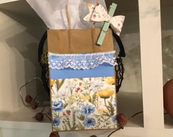Floral gift bags hand decorated