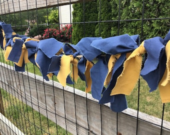 Blue and gold fabric garland Custom Teams
