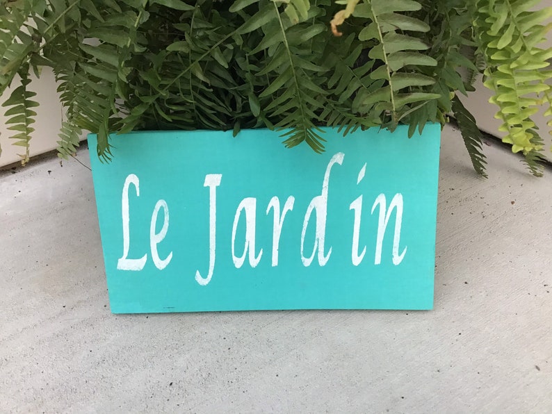 Le Jardin French garden sign custom colors | Etsy