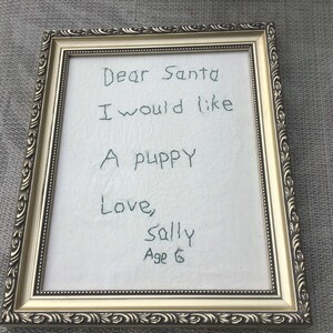 UNFRAMED Custom Hand stitched Santa letter personalized