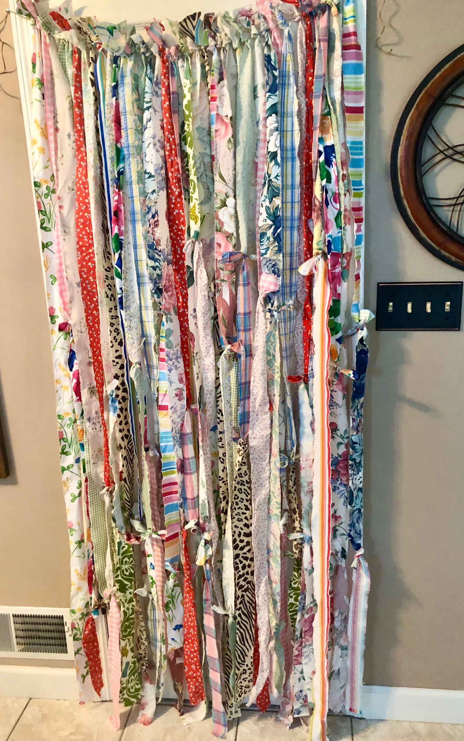 Boho Gypsy Hippy Colorful Fabric Rag Tied Garland Curtain - Etsy