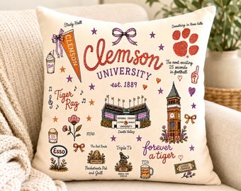 Clemson University pillow cover 16 x 16 officially licensed