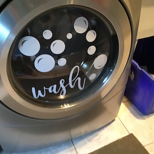Wash and dry laundry decals