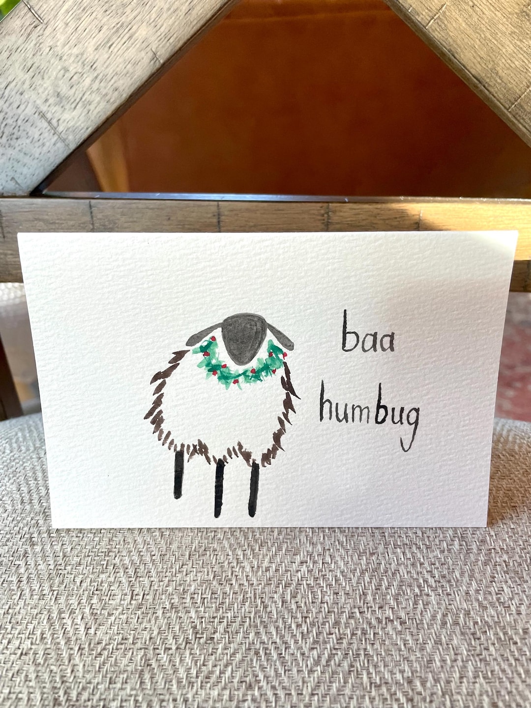 Hand Painted Watercolor Sheep Christmas Cards Set of 4 With Envelopes ...