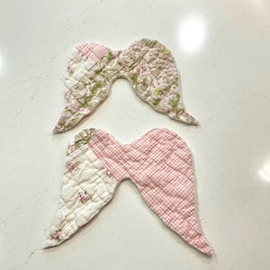 Quilted angel wings cutter quilt vintage fabric