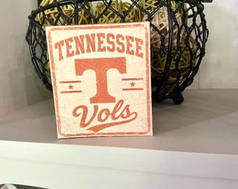 Tennessee Vols vintage look tier tray block. Officially licensed
