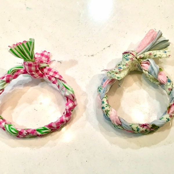 Braided anthro inspired friendship boho cottage core summer beachy fabric bracelets