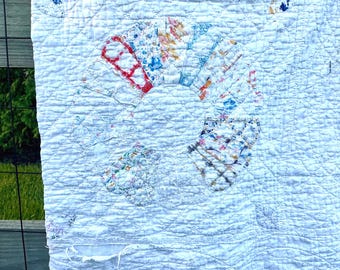 Vintage cutter quilt pieces scraps