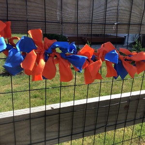 blue and orange fabric garland banner sports teams colors custom Florida Gators