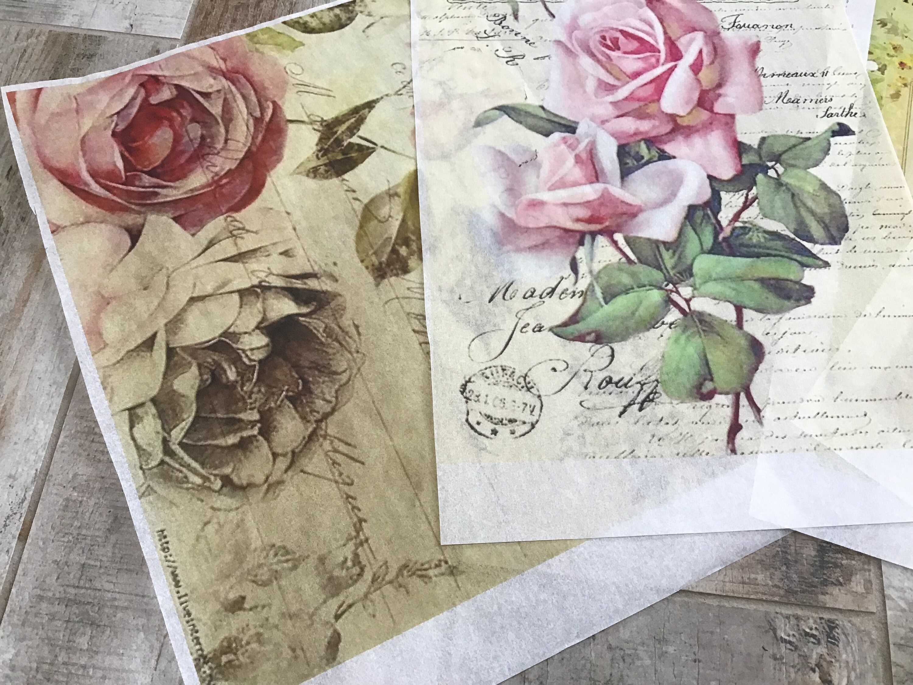 Printed images on tissue paper decoupage crafting ephemera Etsy