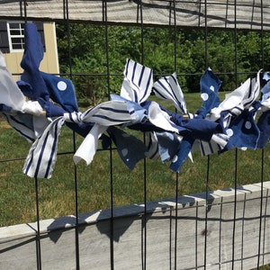 Penn State Blue and white shabby cottage hand tied garland.  Officially licensed