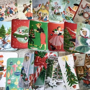 Vintage retro inspired Christmas cards planner journal scrapbooking die cuts